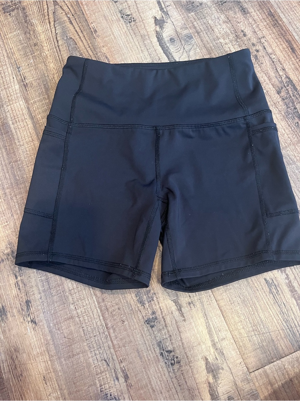 RBX Black High-Waist Bike Shorts with Side Pockets